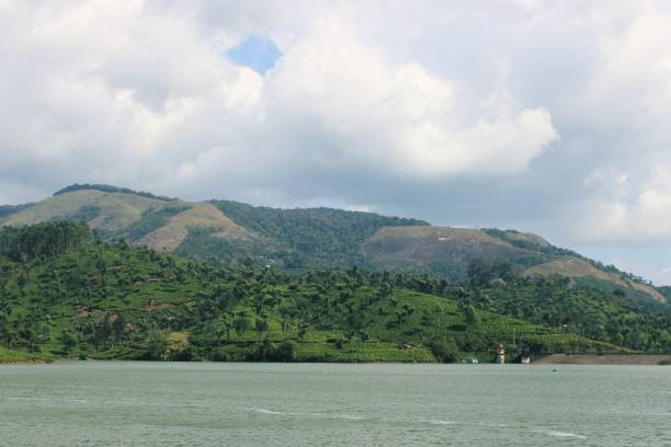 Lake water view with scenic mountains